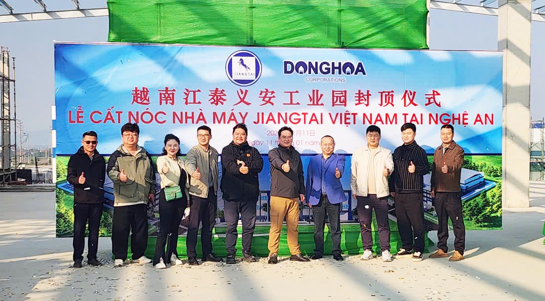 Lễ Cất Nóc Nhà Máy JiangTai Việt Nam Tại Nghệ An – Chi Nhánh Tại Nghệ An của Công Ty TNHH JiangTai Việt Nam